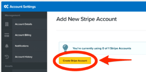 ClickFunnels Dashboard Add new Stripe Account