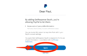 PayPal Agree To Add GetResponse Button