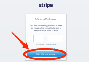 Stripe Sign In To Your Account Button
