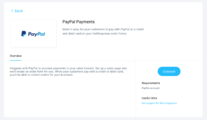GetResponse Dashboard PayPal Payments