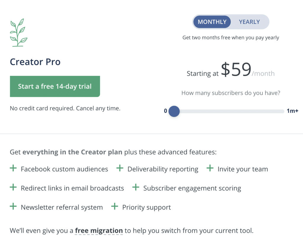 ConvertKit Creator Pro pricing illustration