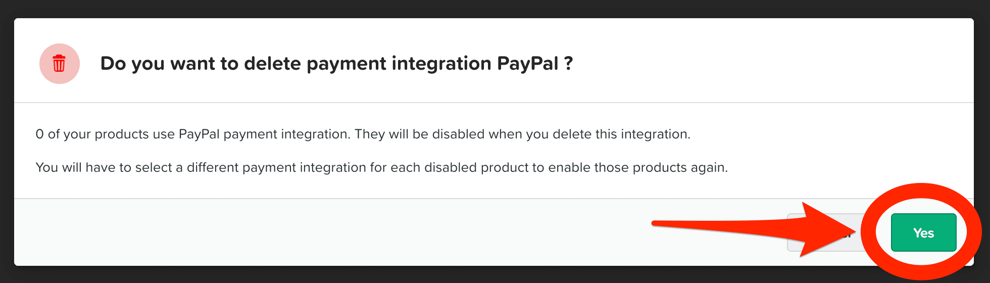 ClickFunnels asking to confirm deleting payment gateway