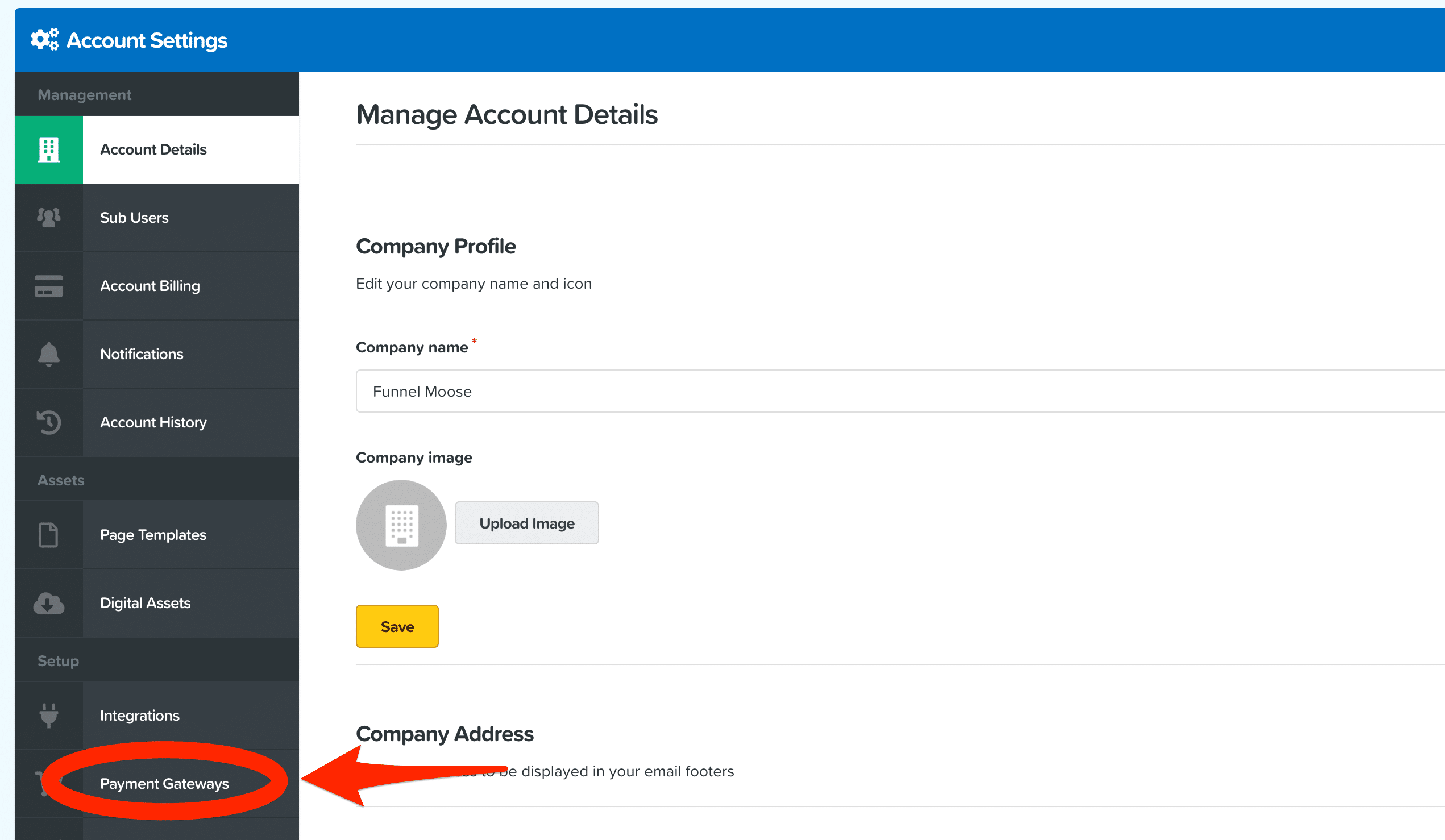 ClickFunnels Dashboard Payment Gateways