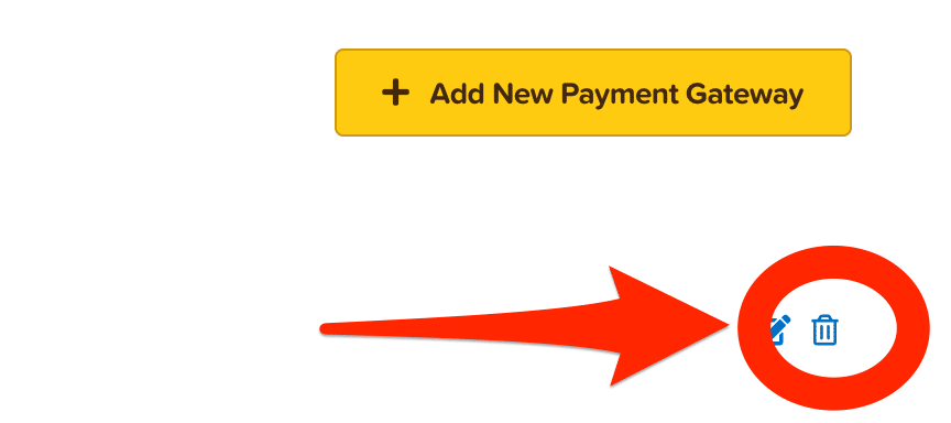 ClickFunnels payment gateway trash icon