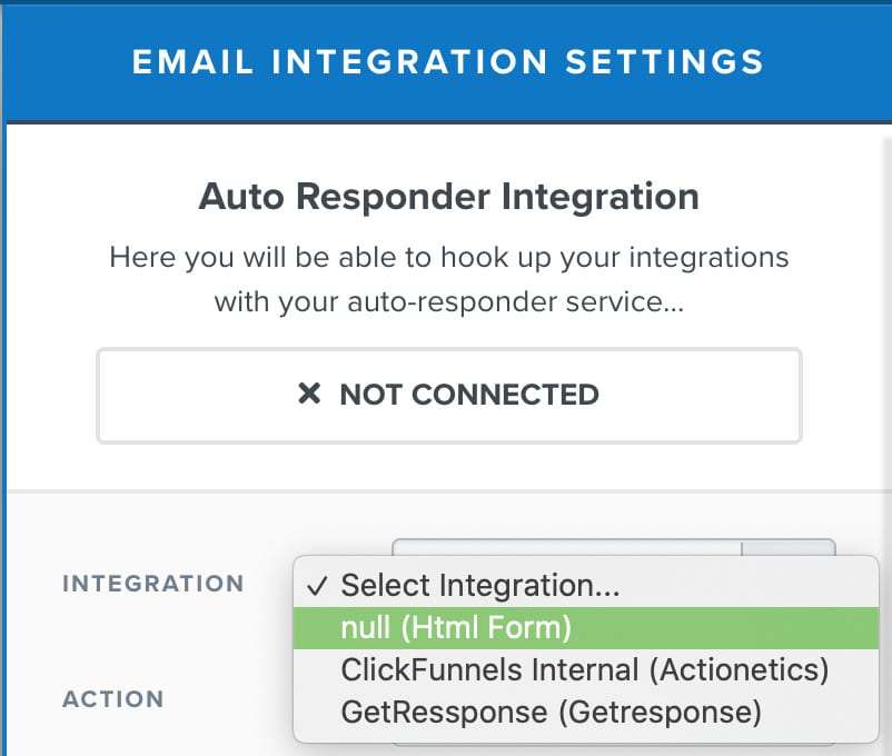 ClickFunnels Email Integration Settings Form