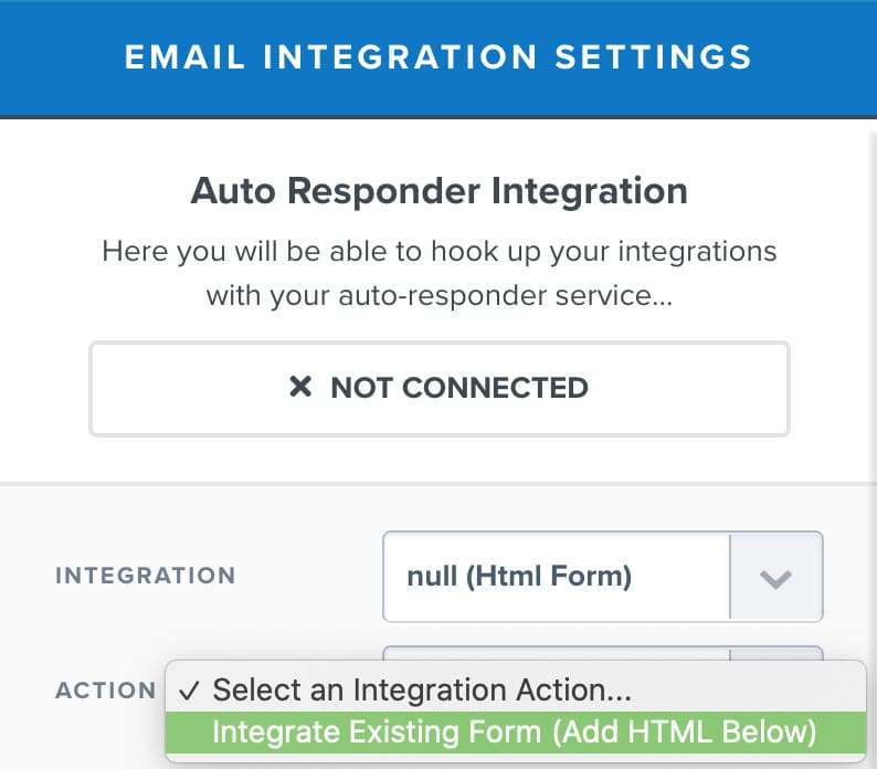 ClickFunnels Email Integration Settings Form